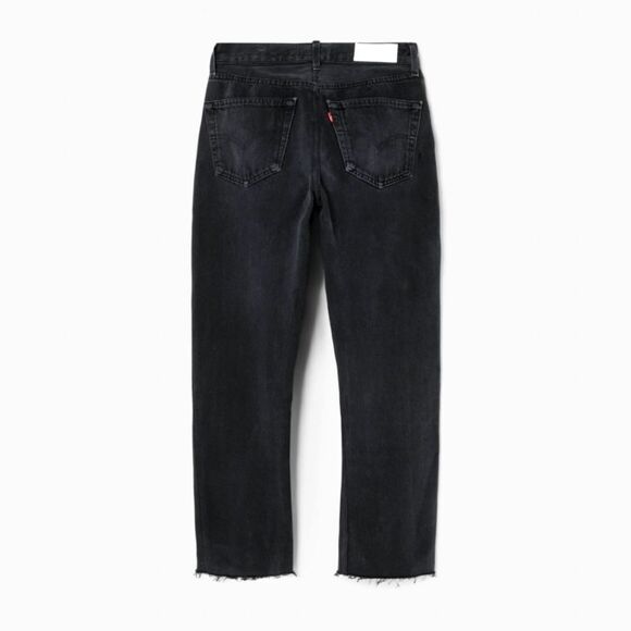 NWT RE/DONE × LEVI'S 70s Ultra High Rise Stove Pipe Straight Jeans Jet Black 29 - Picture 2 of 9